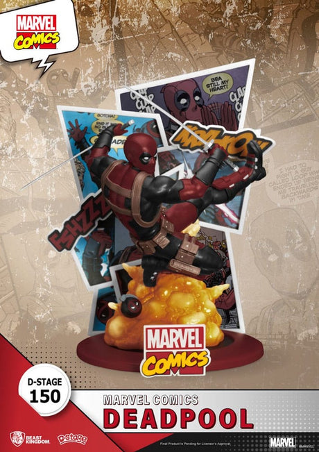 Beast kingdom legetøj marvel d-stage pvc diorama deadpool 16 cm dioramaer