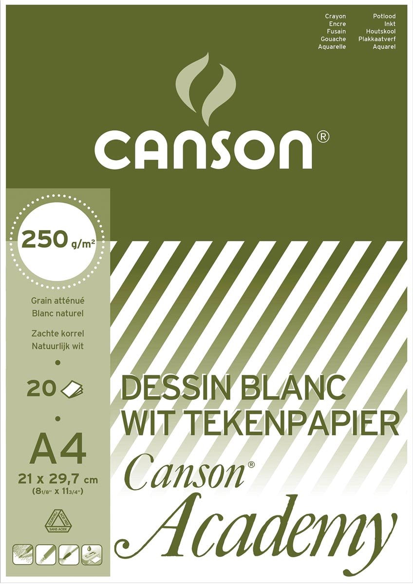 Canson tegneblok akademiformat 21 x 297 cm (a4)