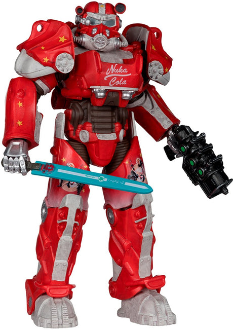 Mcfarlane legetøj - actionfigur guldmærke - nuka cola t-60 elite edition #8 deluxe 18 cm
