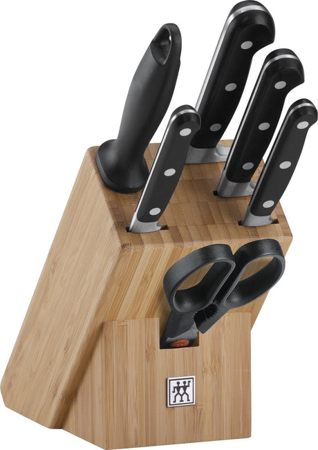 Zwilling professionel s - knivsæt - med blok - rustfrit stål - 6 stk