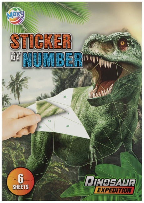 Grafix-klistermærke efter nummer dino a4 6 designs