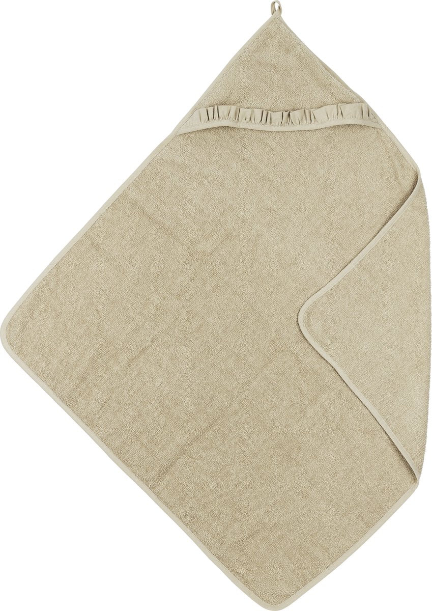 Meyco baby flæse badekappe - sand - 80x80cm