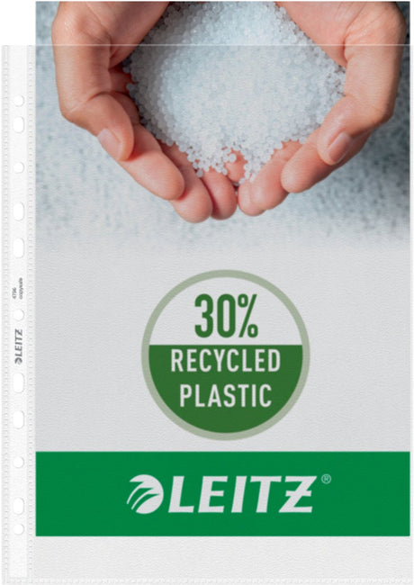 Leitz show bag a4 pp - 30% genbrugsplast - 11 huller - 100 stykker - gennemsigtig