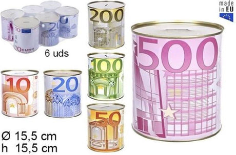 Jonotoys store sparedåse med euroseddeltryk 15 x 15 cm