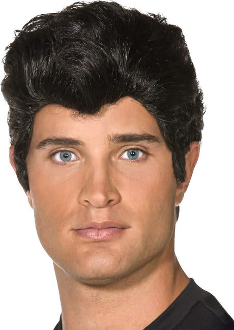 Smiffys grease™ paryk til mænd - fancy dress paryk - one size