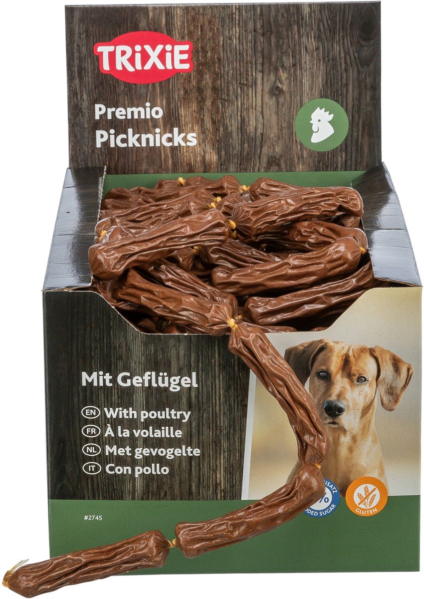 Trixie pølsekæde fjerkræ - lufttørret, kødindhold 94% - 200g, 8 cm
