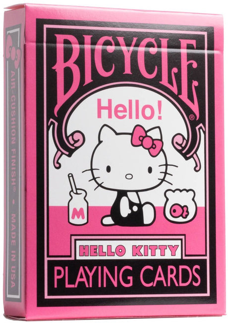 Cykel hello kitty sort pink - premium spillekort - poker - samleobjekt - sanrio - manga anime