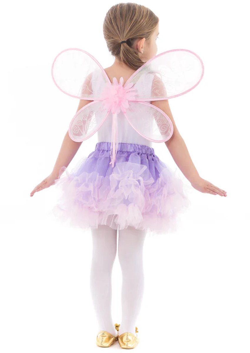 Små eventyr - deluxe pink fairy wings - one size