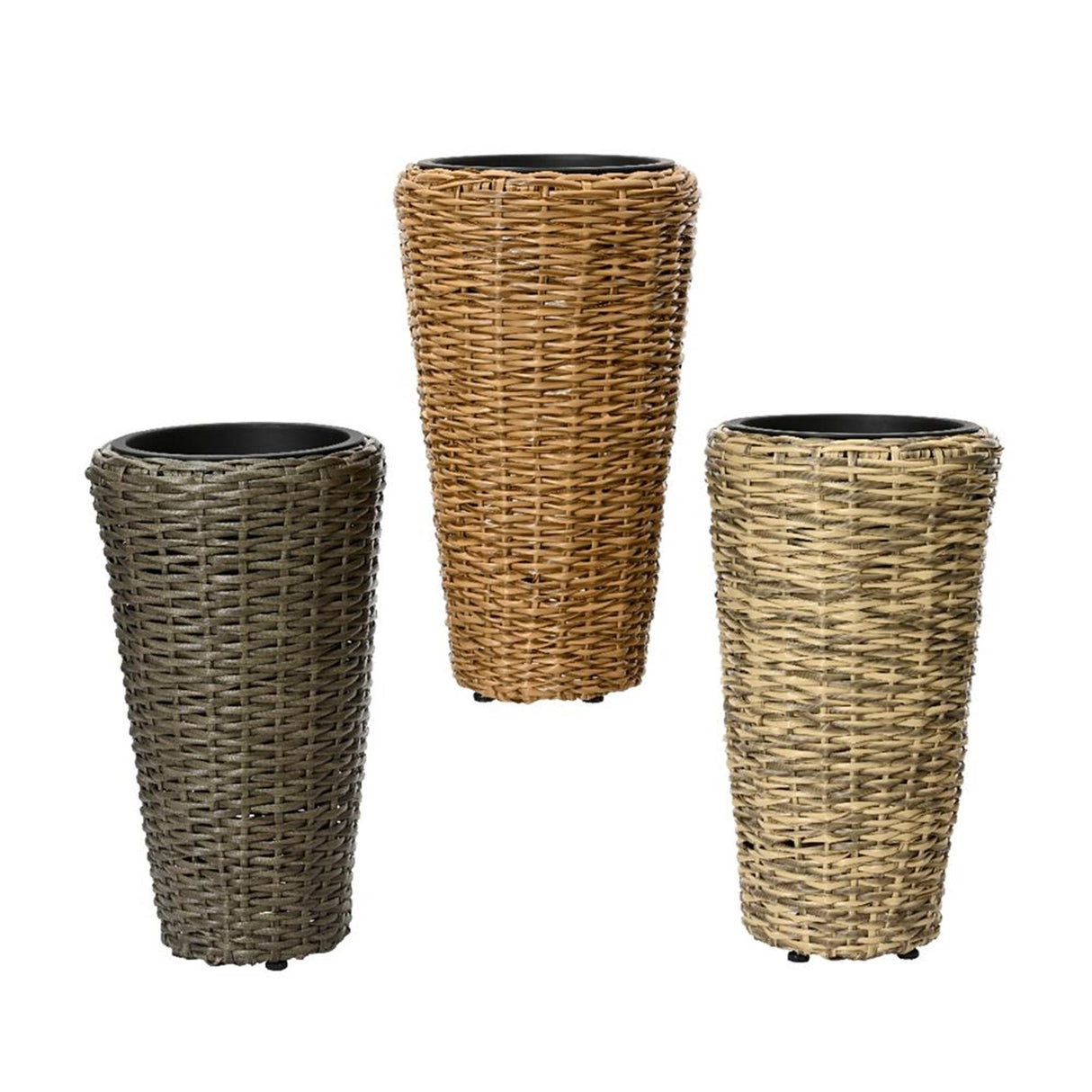 Decoris urtepotte rattan h50cm 3 assorteret
