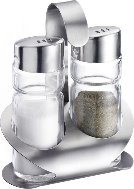 Westmark salt og peber sæt, 3-delt, kapacitet: 40 ml hver, rustfrit stål glas, hvid, sølv gennemsigtig, 65022260