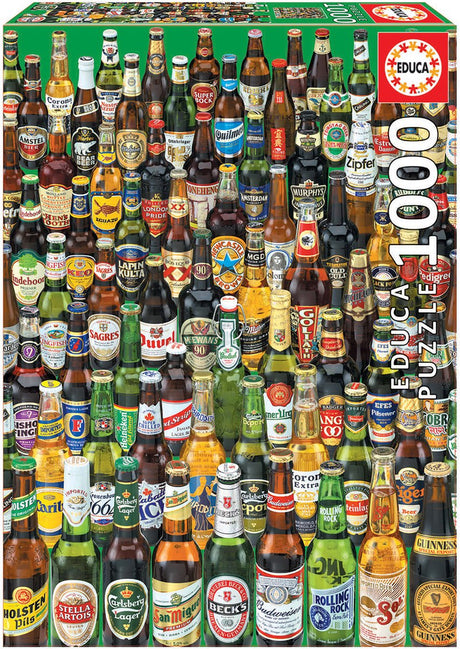 Educa - puslespil - 1000 brikker - collage ølflasker - puslespil