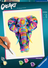 Ravensburger maleri efter tal for voksne - creart elefant - 12+ år
