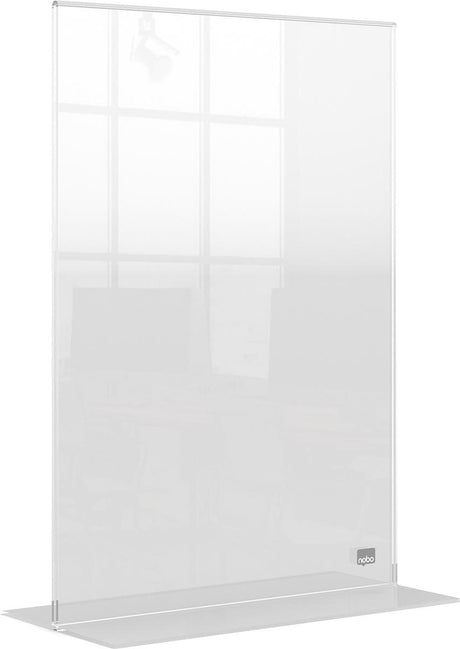 Nobo premium plus a4 fritstående plakatramme informationstavle - dobbeltsidet - gennemsigtig akryl