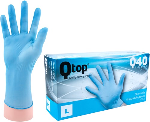 Qtcychectech Q60 Top Allround Heavy Nitril Gloves Dispenser Størrelse L pr. 100 stykker