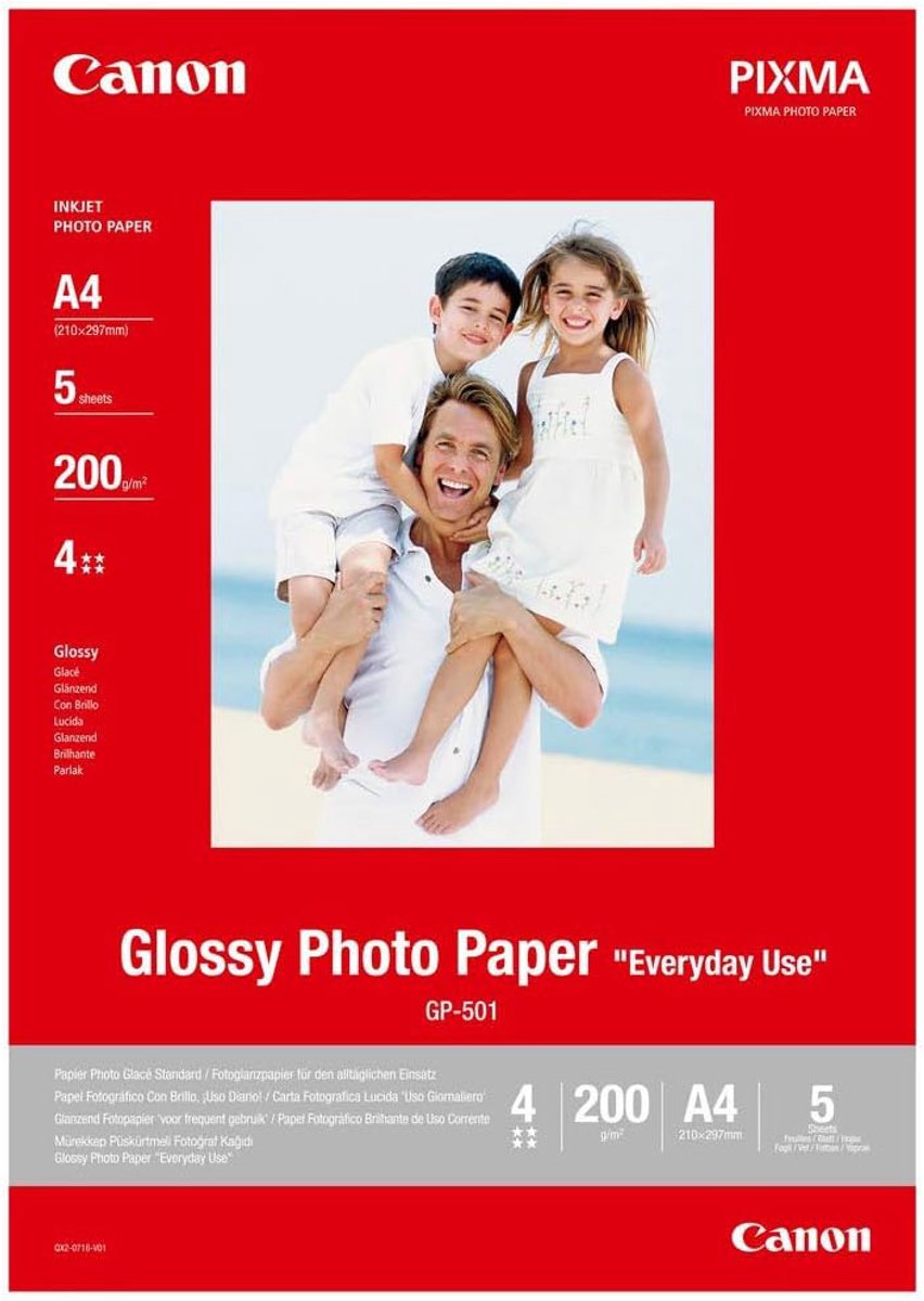 Canon gp-501 a4 gloss pack fotopapir (5 stk.)