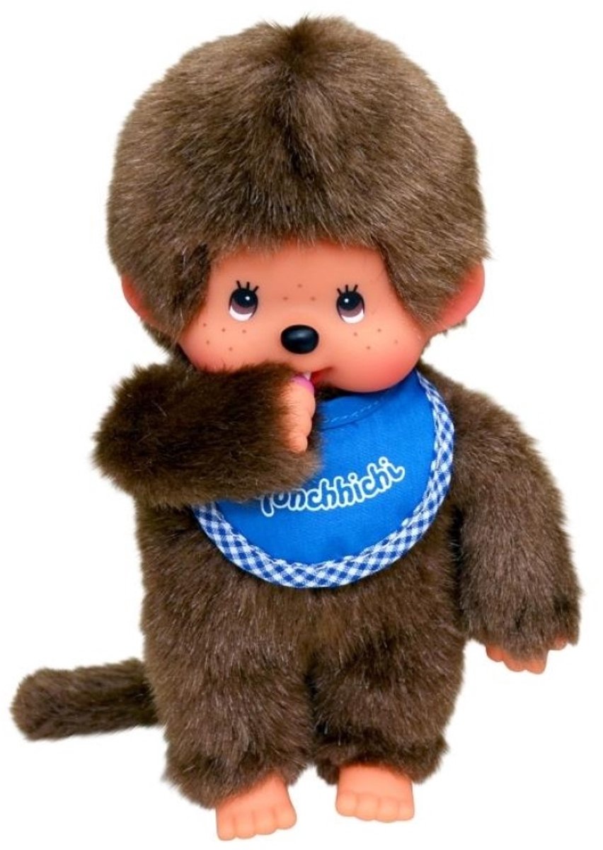 Monchhichi | dreng med hagesmæk blå 20cm