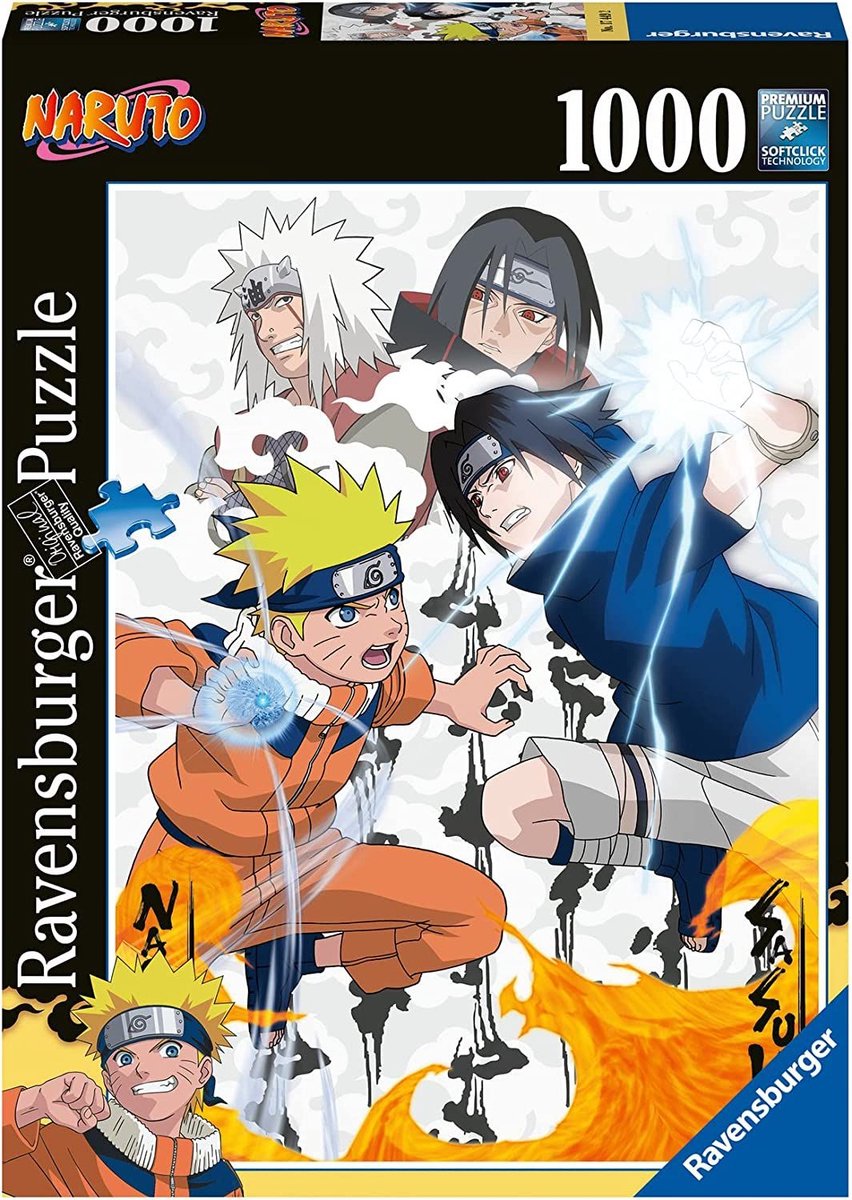 Ravensburger puslespil naruto vs. sasuke - puslespil - 1000 brikker