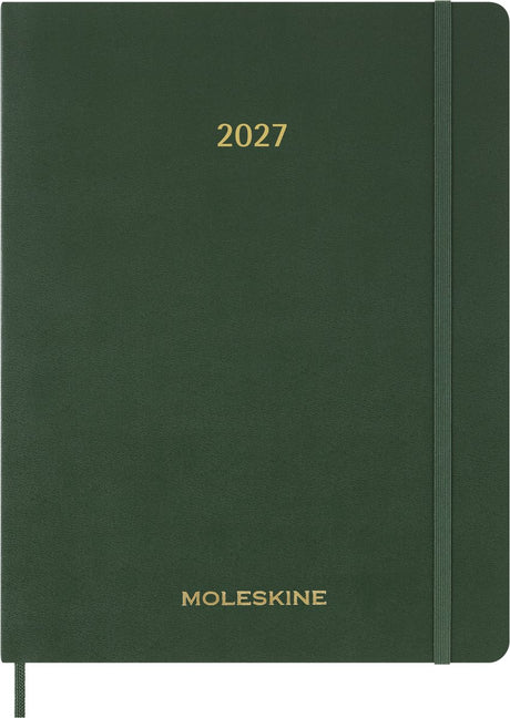 Moleskine 15 måneders dagsorden - 2027 - vigtig planlægger - ugentlig - vertikal - xxl - myrtegrøn