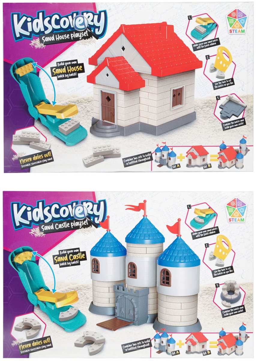 Kidscovery sandhus byggesæt, forskellige versioner