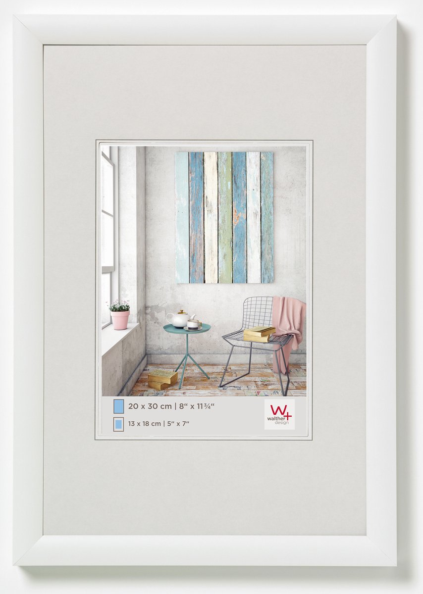 Walther trendstyle - plastramme - fotostørrelse 15x20 cm - hvid