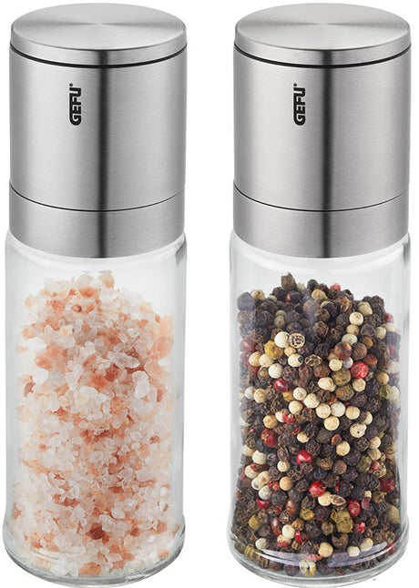 Gefu lamola salt- og peberkværnesæt 16,6 cm – 2-delt – keramisk kværn – rustfrit stål glas
