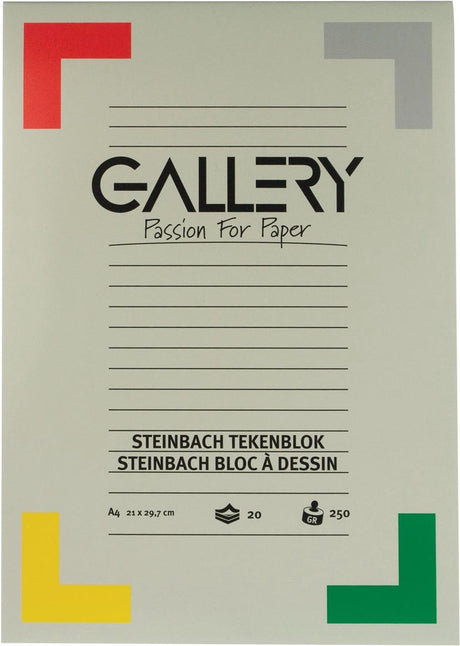 Galleri steinbach tegneblok kornstørrelse 21 x 297 cm (a4) 250 g m² blok á 20 ark