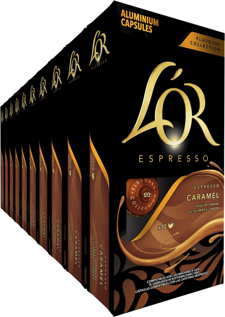 L'or espresso karamel kaffekopper - 10 x 10 kapsler