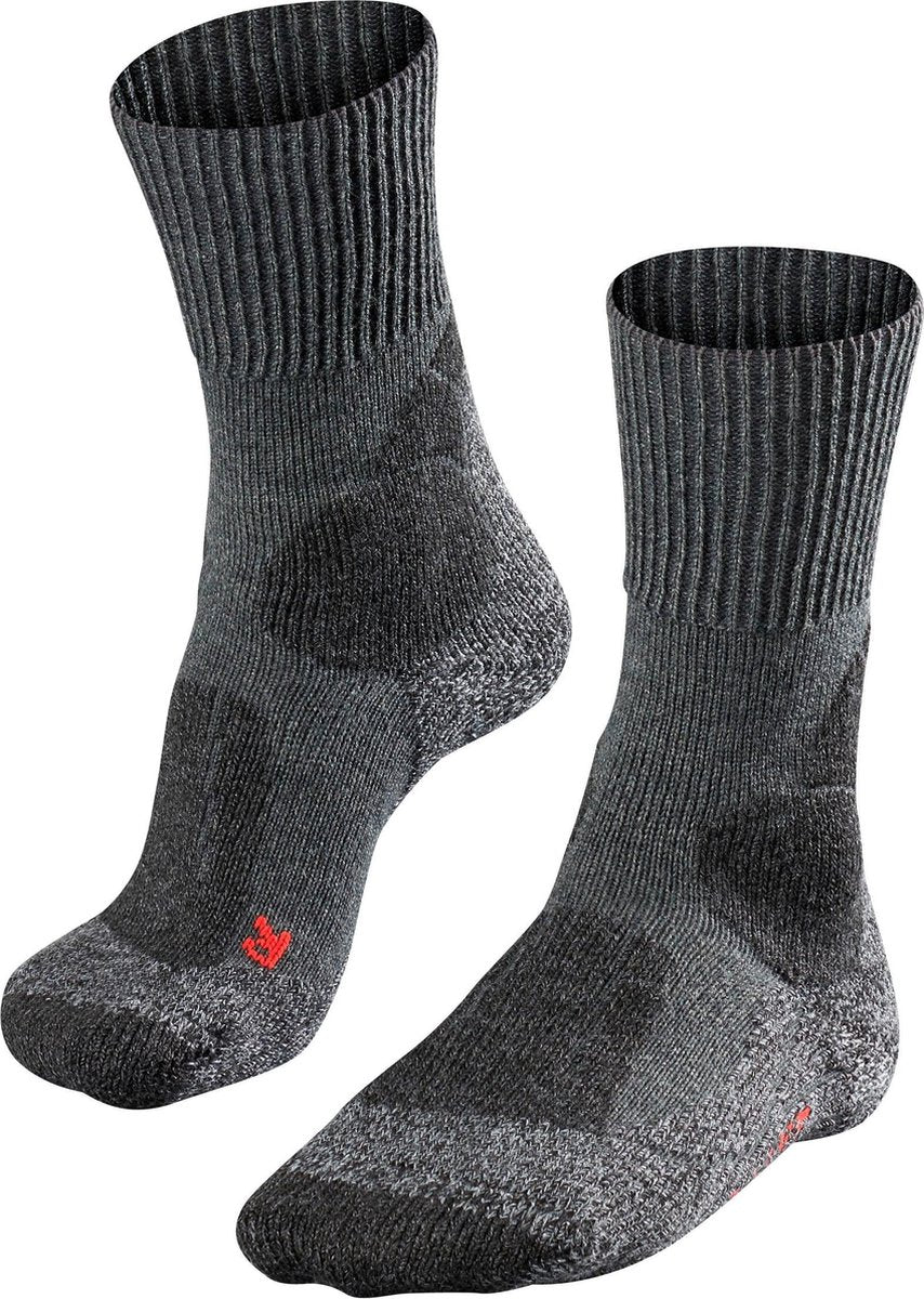 Falke tk1 anti-blister tykt uld funktionsmateriale vandrestrømper kvinder grå - str. 41-42