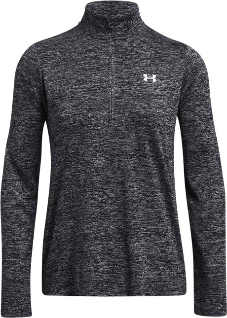 Under armour tech 1 2 zip-twist-blk sportstrøje til kvinder - sort - hvid