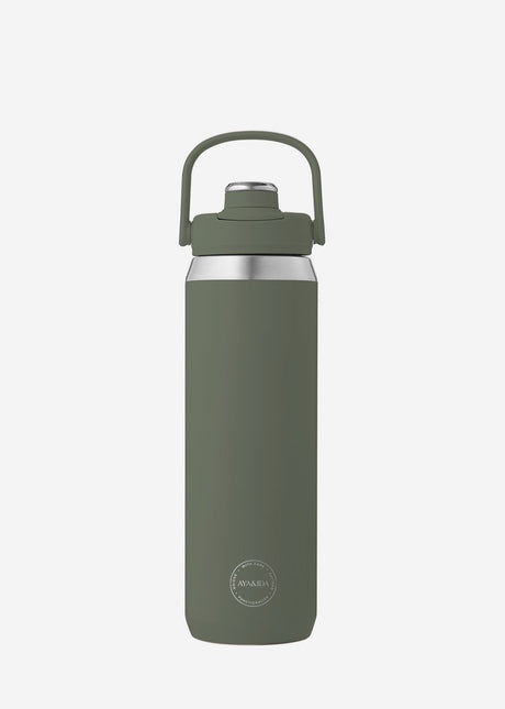 Aya ida aya ida - sportsflaske - drikkedunk - termokande - vandflaske - rustfrit stål - 700 ml - tropisk grøn