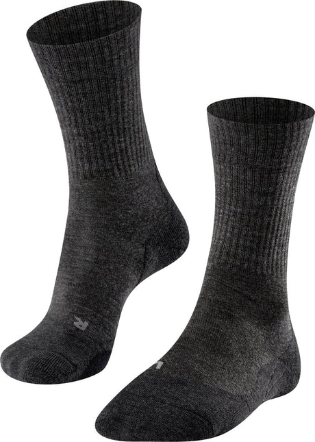 Falke tk2 uld anti-blister tykt uld funktionsmateriale gåstrømper herre grå - str. 46-48