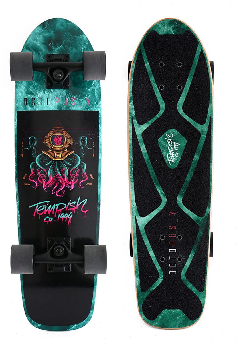 Tempish octopuss cruiser board - 28,5 tommer (72 cm) - kompakt cruiser skateboard
