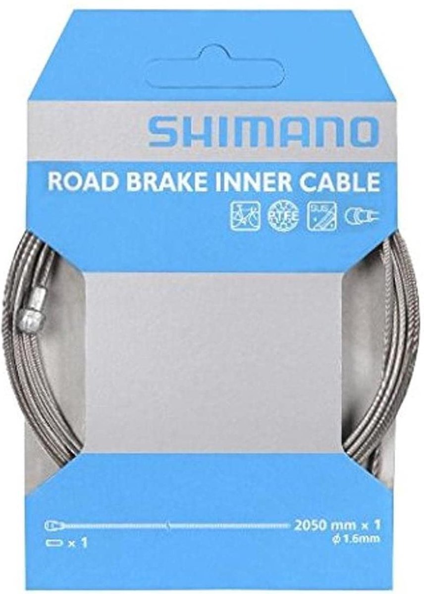 Shimano sil-tec bremse inderkabel 1,6 x 2050 mm - rustfrit stål - racercykel - inklusive endekappe