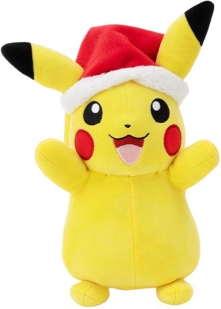 Jazwares Pokémon | pikachu med nissehue - 20 cm krammetøj