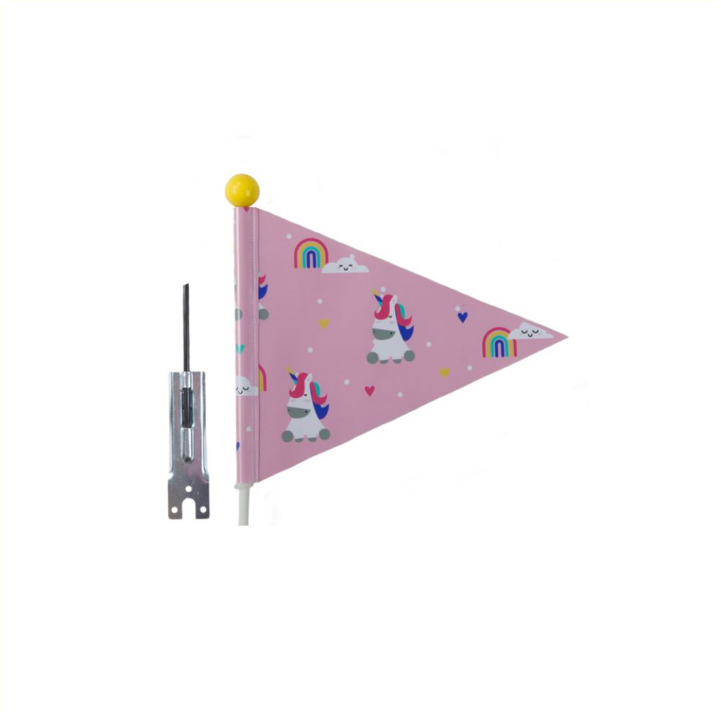 Sikkerhedsflag Pexkids Unicorn Pink med enhjørningsprint