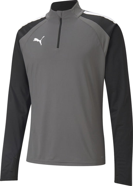 Puma teamliga 1 4 zip top herre sportstrøje - røget perle- hvid