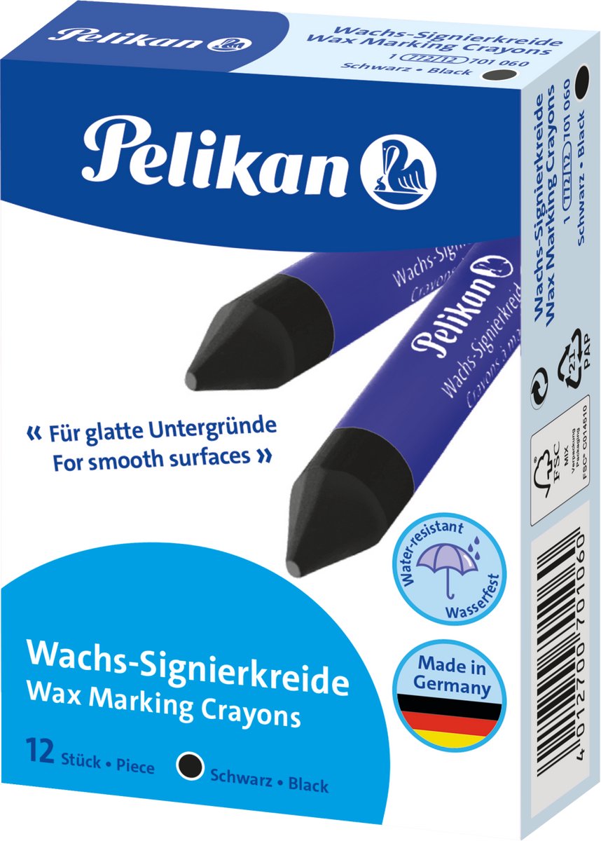 Pelikan mærke kridt 772 - sort - 12 stk