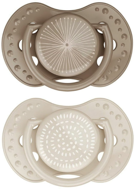 Difrax lovi fopspeen dynamisch - classy - 18+ maanden - beige bruin - 2 stuks