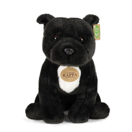 Rappa øko kæletøj Staffordshire bull terrier 30 cm - realistisk kæletøj lavet af genbrugte PET-flasker - sort