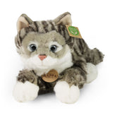 Plys grå tabby kat 40 cm øko-ven