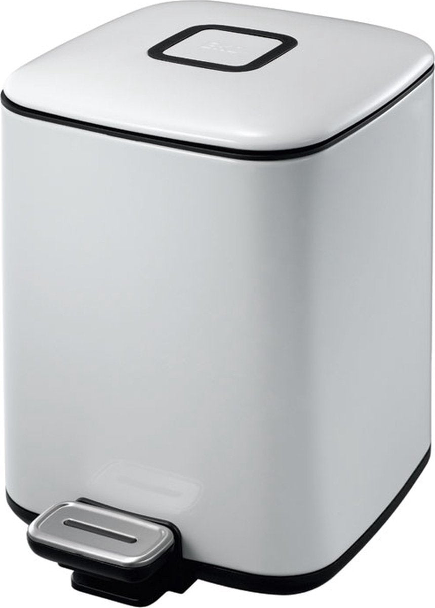 Eko - regnpedalspand 6 liter - håndtag plastik - hvid - affaldsspand