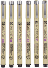 Sakura pigma micron penalhus 6 fineliners sort