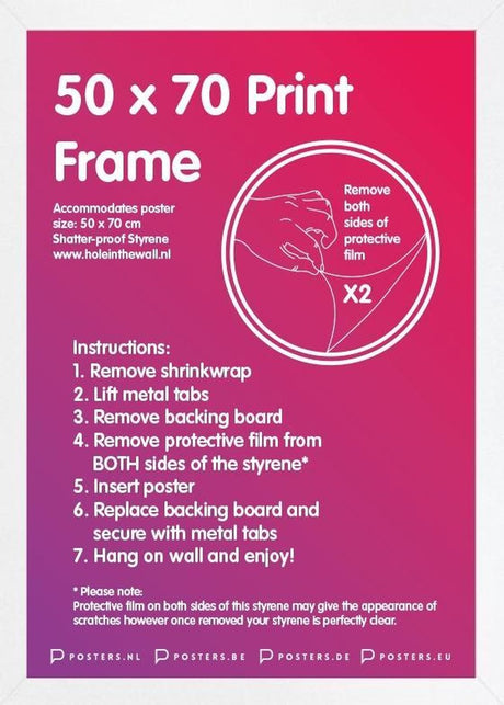 Gb eye limited bytteramme 50x70cm hvid - mdf