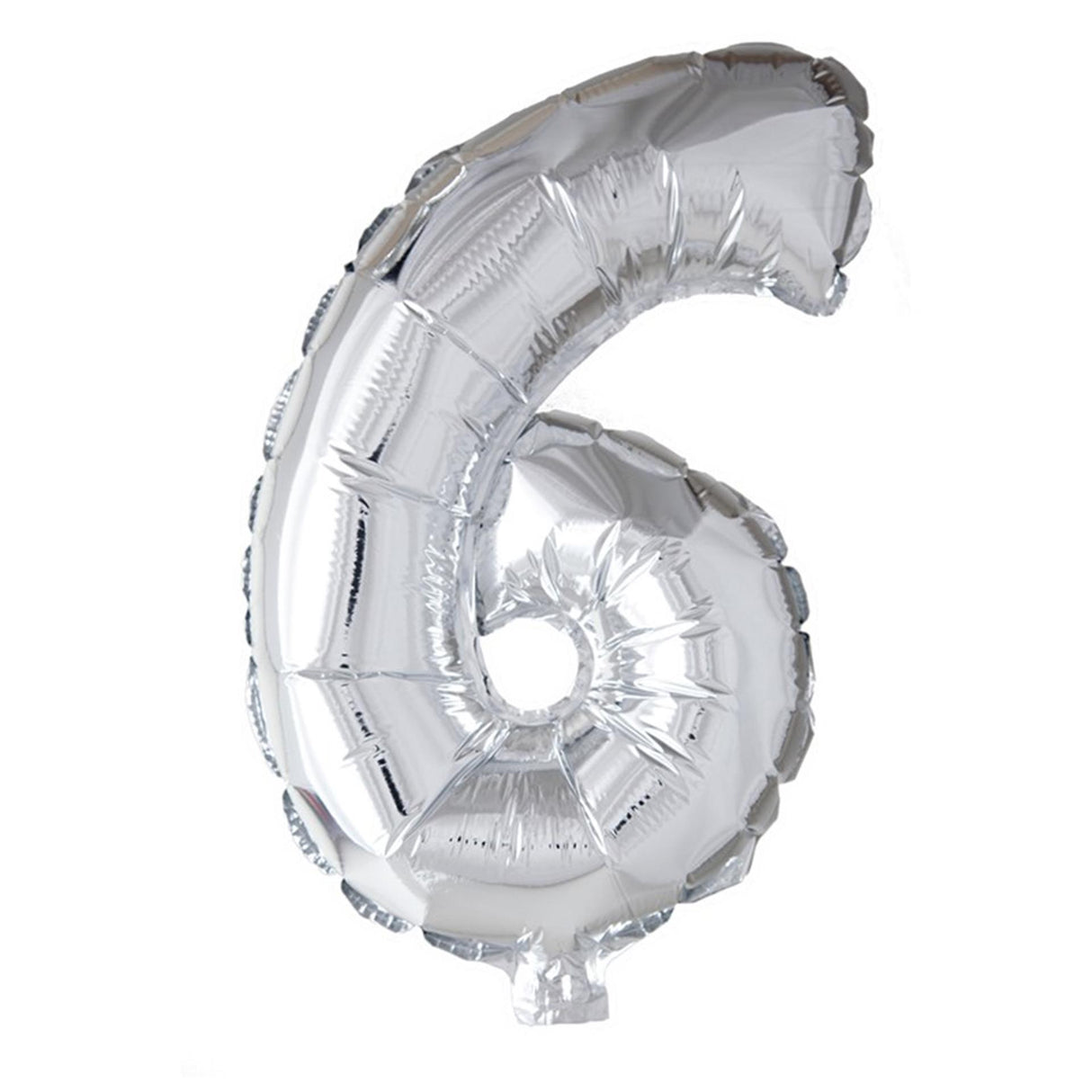 Globos nummer ballon nummer '6' sølvfolie 40cm velegnet til helium