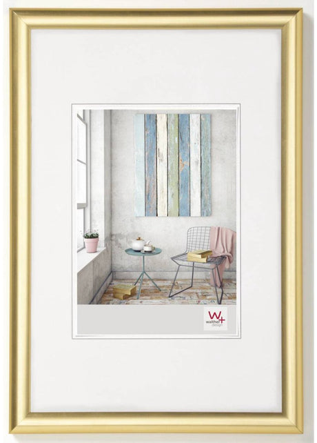 Walther trendstyle - plastramme - fotostørrelse 15x20 cm - guld