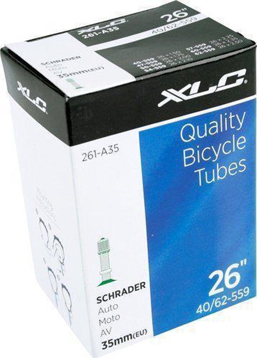 Xlc vt-a26 inderrør - inderrør 26 tommer - 40 62-559 - bilventil - velegnet til mountainbikes (mtb)