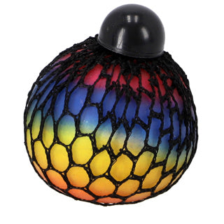 Fidget squeeze ball regnbue mesh 6 cm | 12 stk