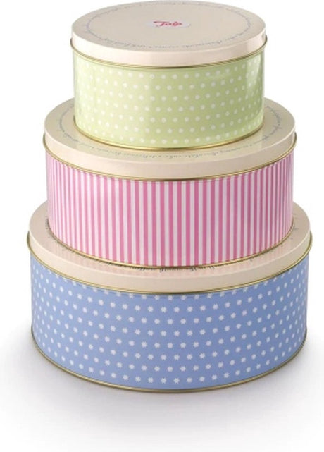Tala originals - kagedåsesæt - 3 lufttætte kagedåser - pastel - til småkager, kagetærte - stabelbar holdbar - med lukkelåg