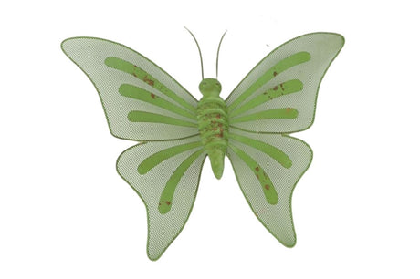 Hbx natural living deco butterfly fab 44x3,5x33cm grønt metal