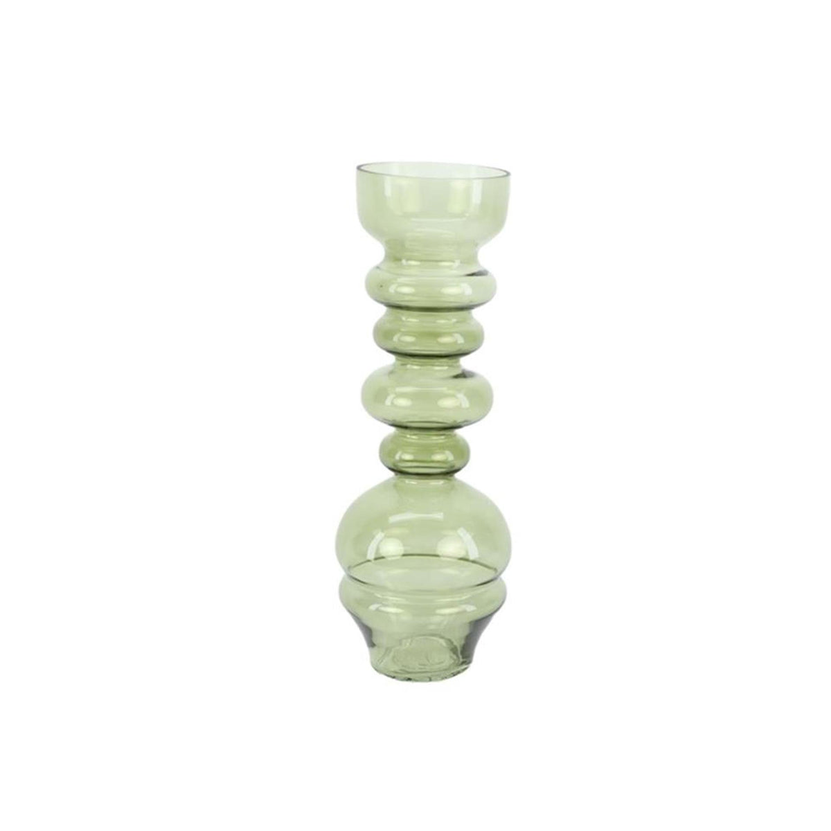 Hbx naturlig levende vase glas dimonde ã˜12xh33,5cm lysegrøn